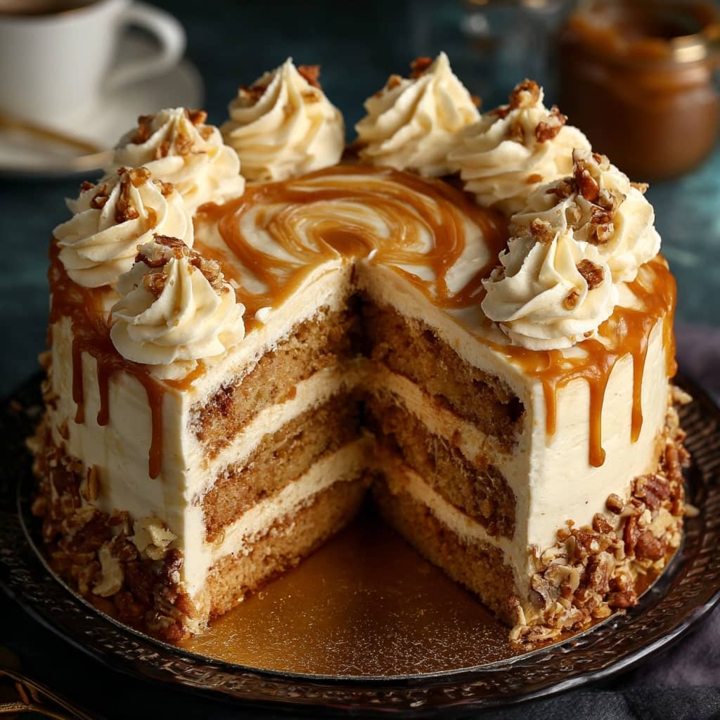 Decadent Caramel Cake with Fluffy Buttercream Frosting