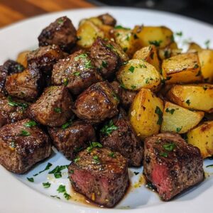 Garlic Butter Steak Bites with Potatoes