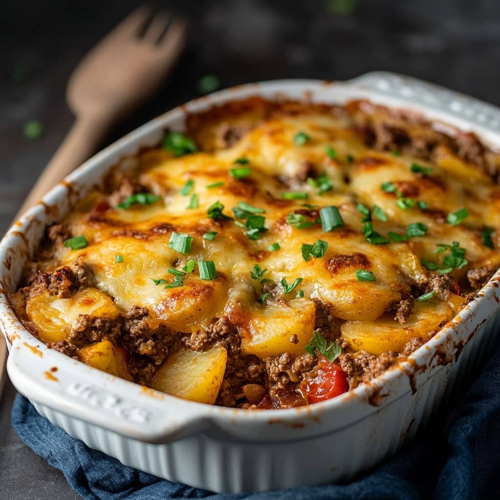 Hobo Casserole with Ground Beef & Potatoes