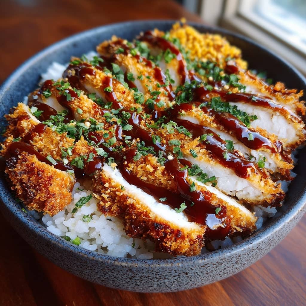 Japanese Katsu Bowls with Tonkatsu Sauce