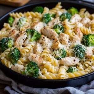 One-Pan Chicken and Broccoli Alfredo Pasta
