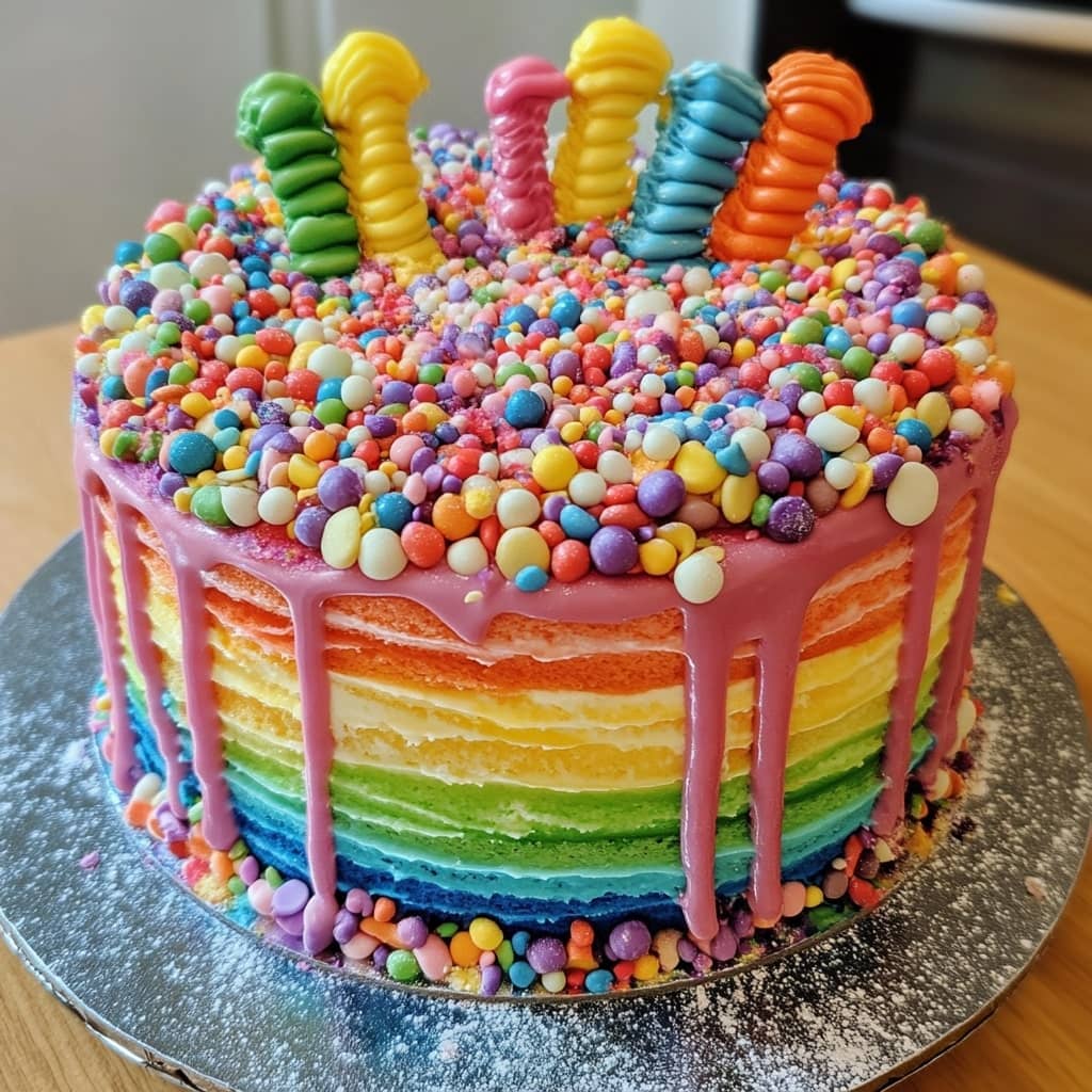 Rainbow Crown Jewel Cake