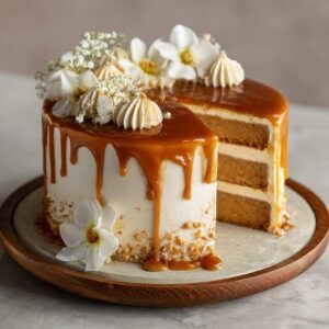 Brown Sugar Caramel Cake with Whipped Frosting
