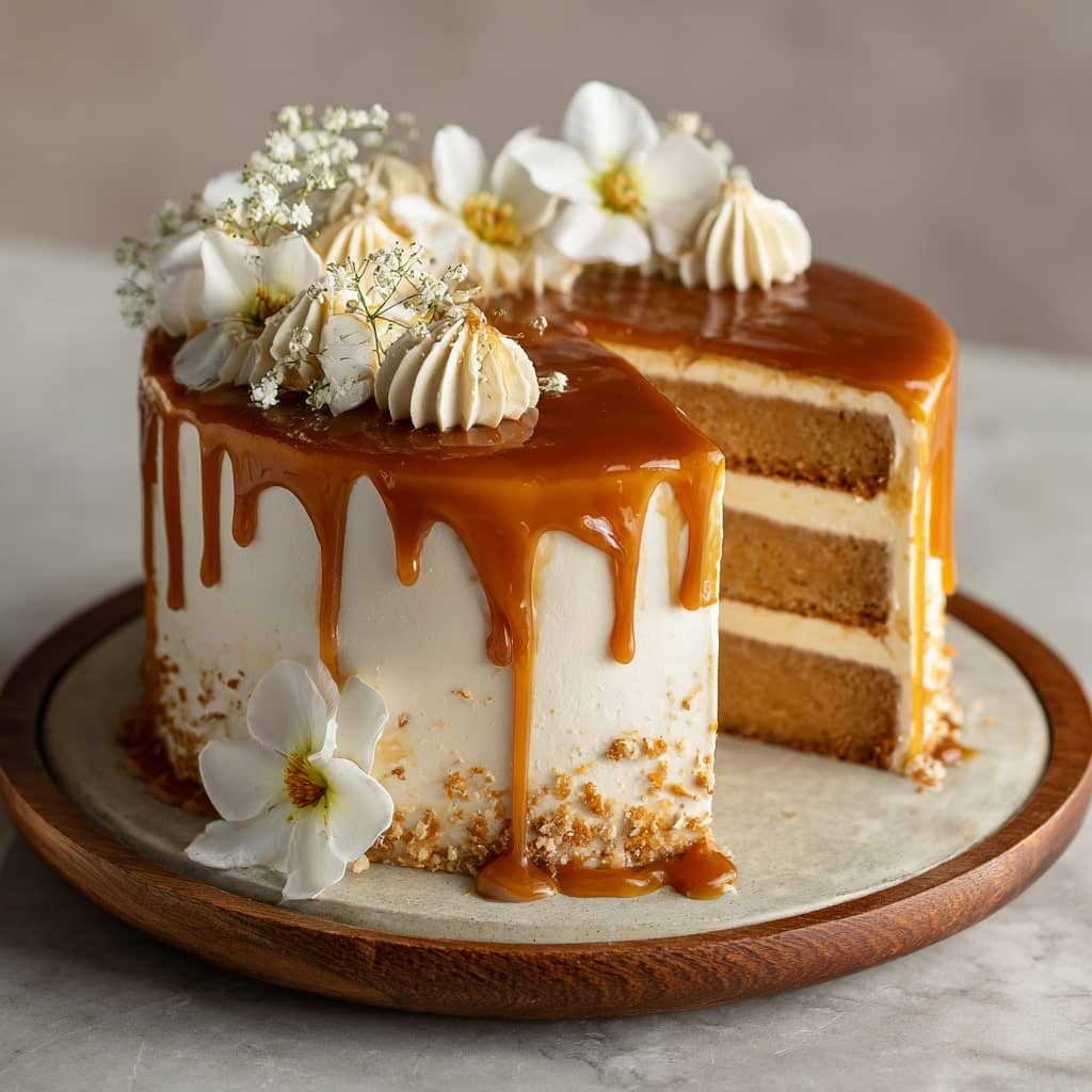 Brown Sugar Caramel Cake with Whipped Frosting