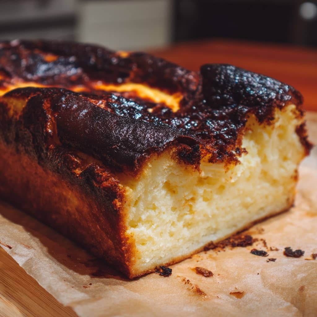 Burnt Basque Cheesecake in a Loaf Pan
