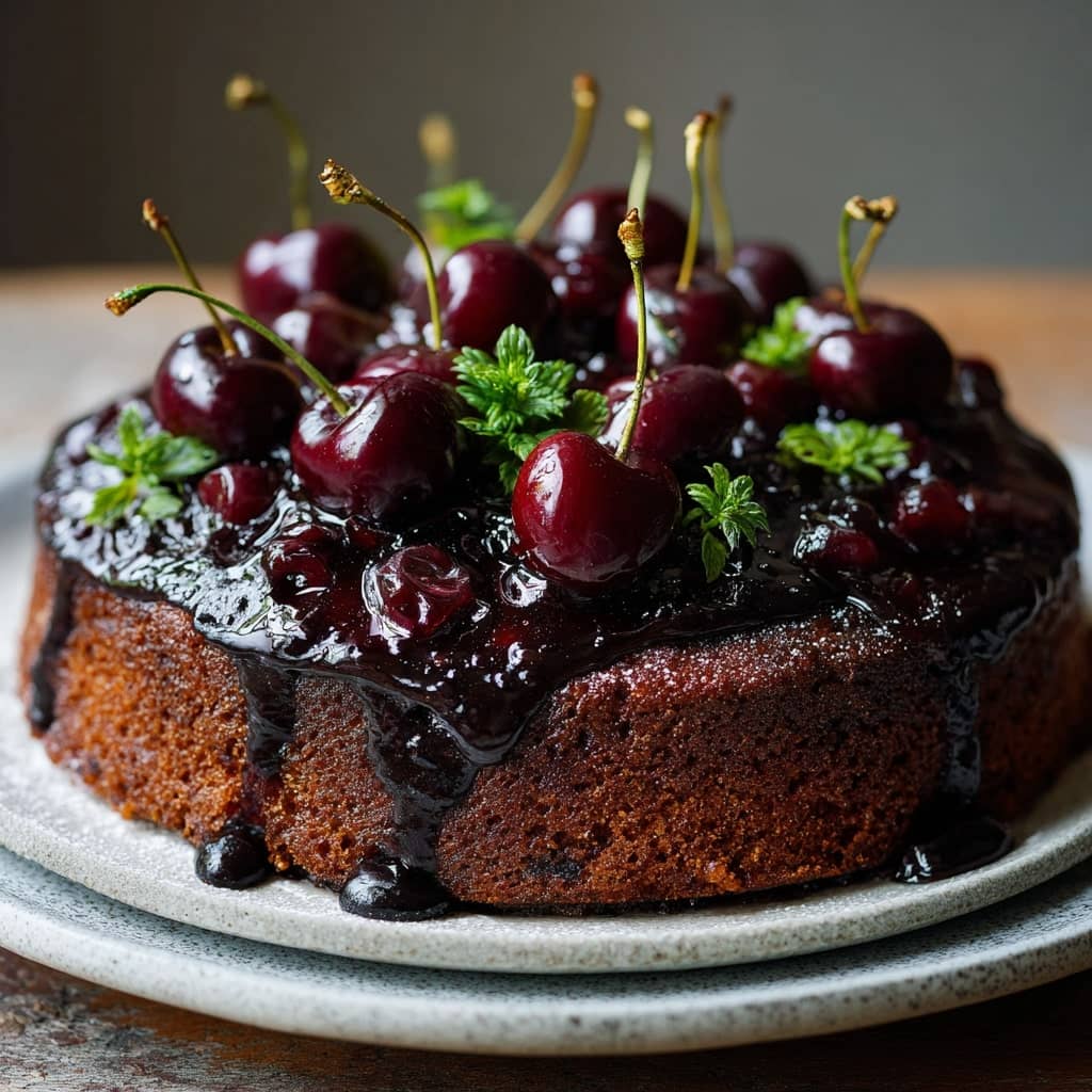 Chocolate Cherry Upside Down Cake