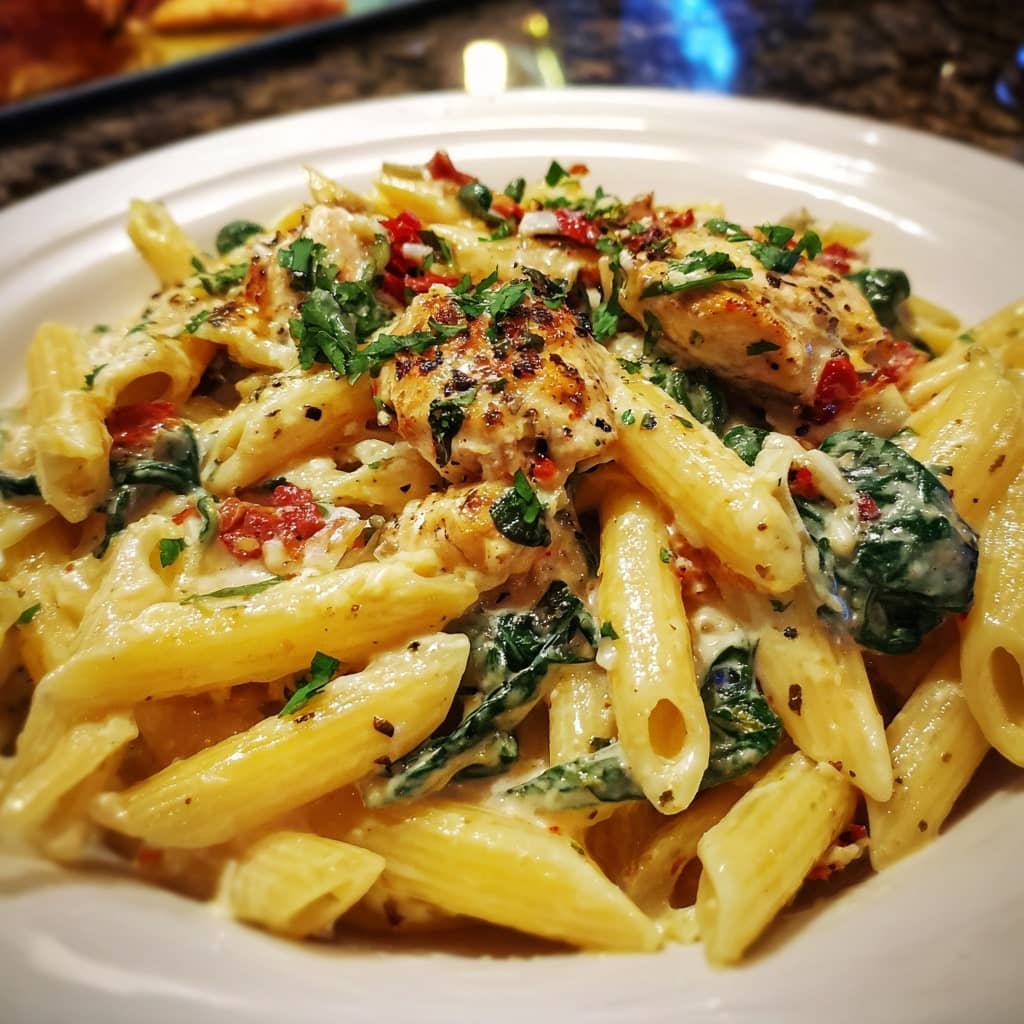 Creamy Tuscan Garlic Chicken Pasta