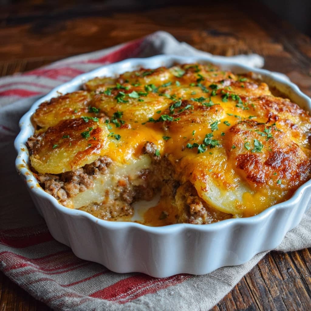 Hobo Casserole with Ground Beef & Potatoes