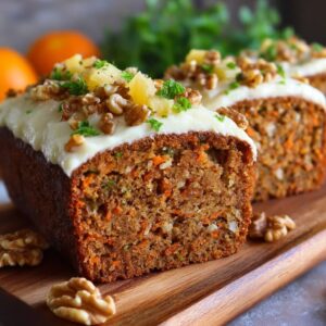 Moist Carrot Cake Loaded with Pineapple & Walnuts