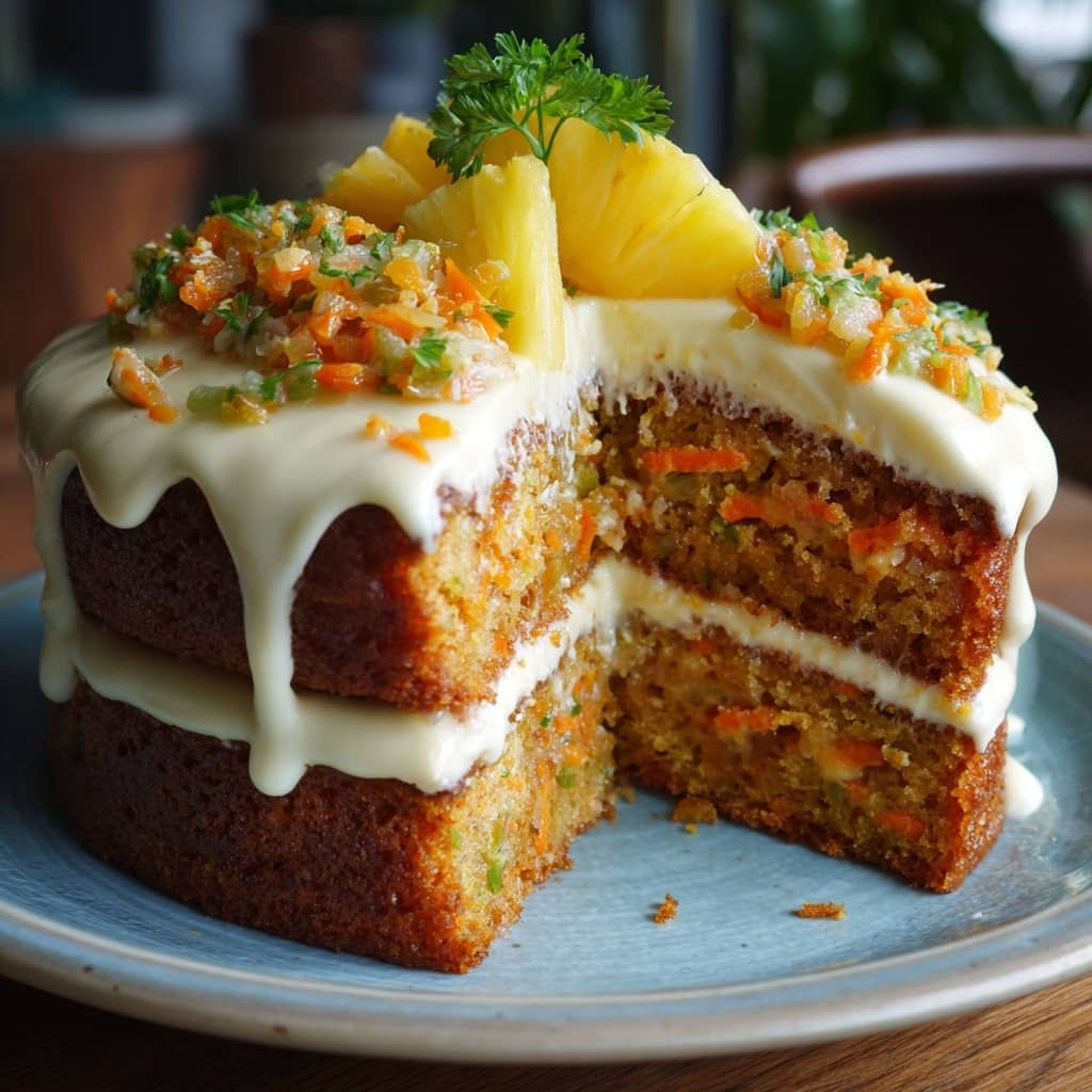 Pineapple Carrot Cream Cake: Moist & Tropical