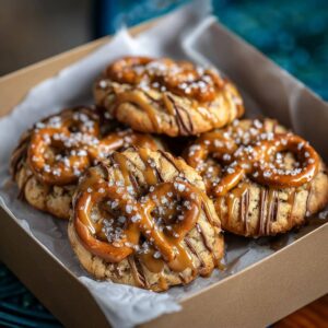 Salted Caramel Pretzel Cookies
