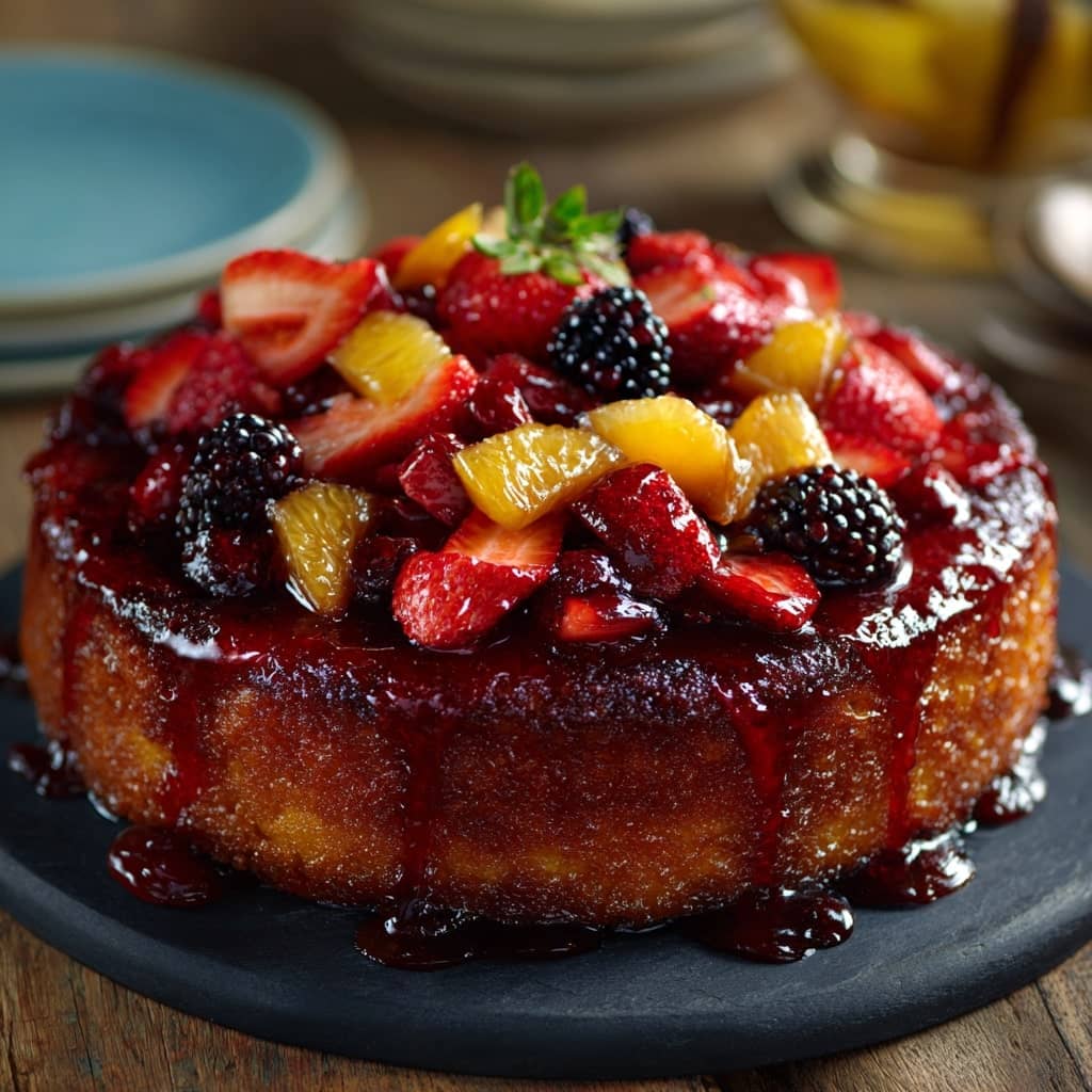 Summer Fruit Sangria Cake Recipe
