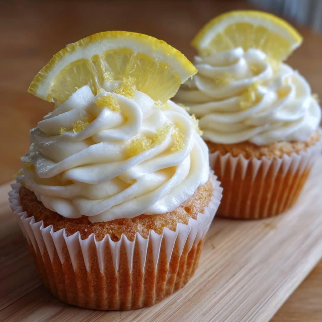 Zesty Lemon Cupcakes with Fluffy Vanilla Frosting