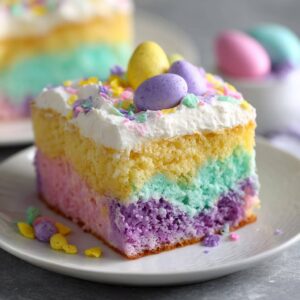 best Easter Poke Cake with Colorful Layers