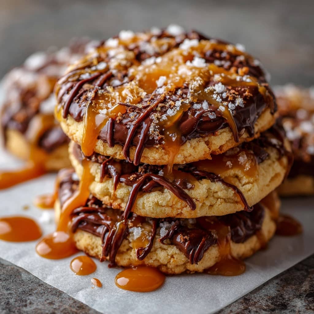 ultimate Caramel Drizzle Cookies