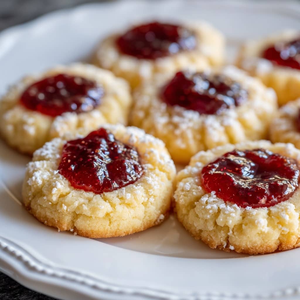 Buttery Jam Thumbprint Cookies
