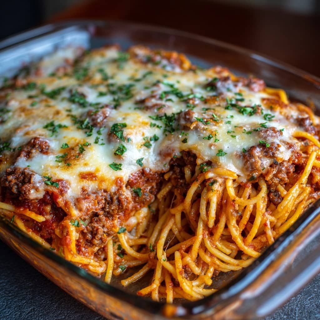 Cream Cheese Baked Spaghetti