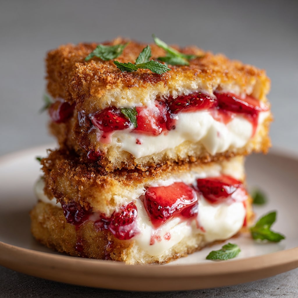 Fried Strawberry Cheesecake Sandwiches