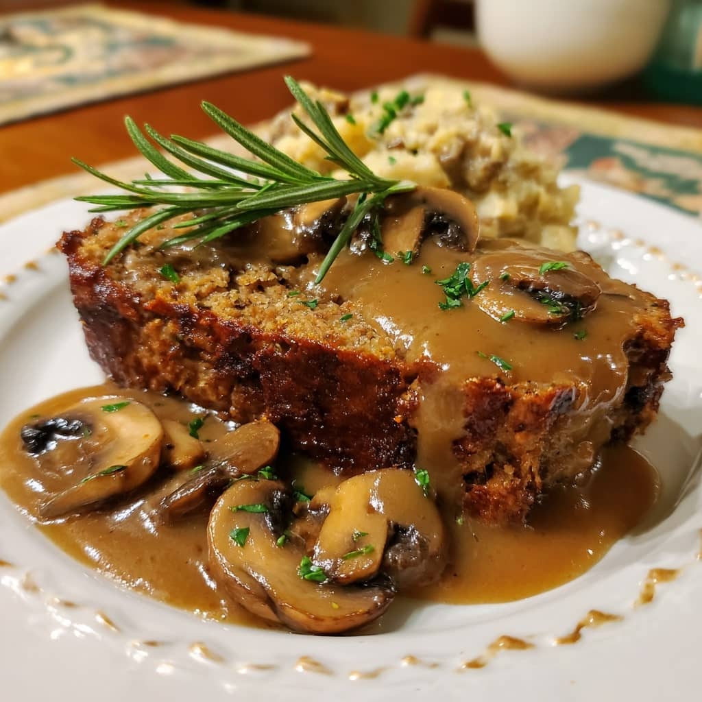 Meatloaf with Mushroom Gravy
