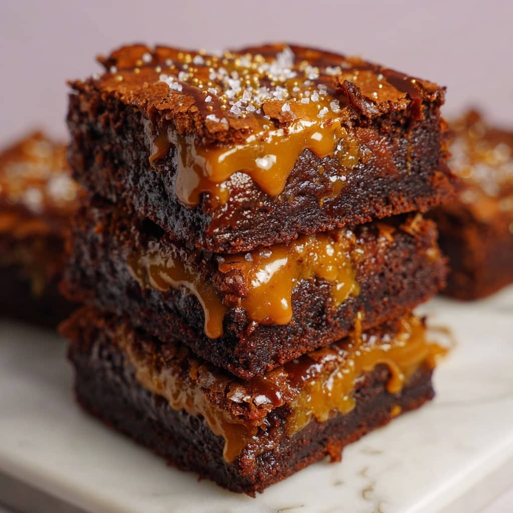 Ooey Gooey Caramel Brownies