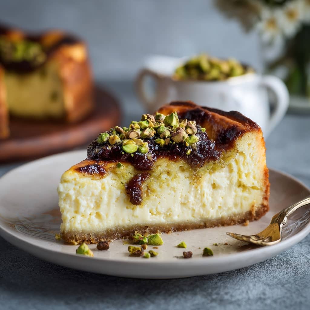 Pistachio Basque Cheesecake