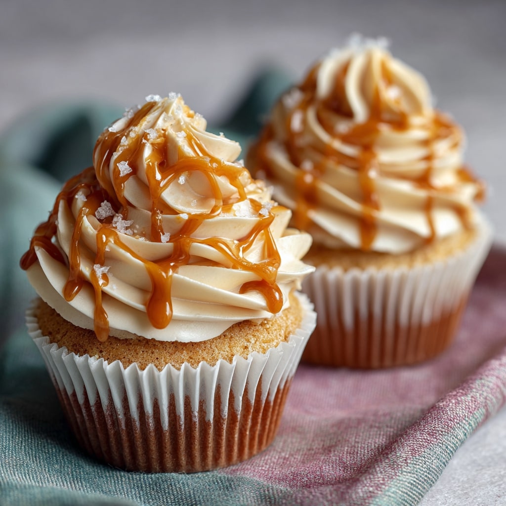 Salted Caramel Swirl Cupcakes