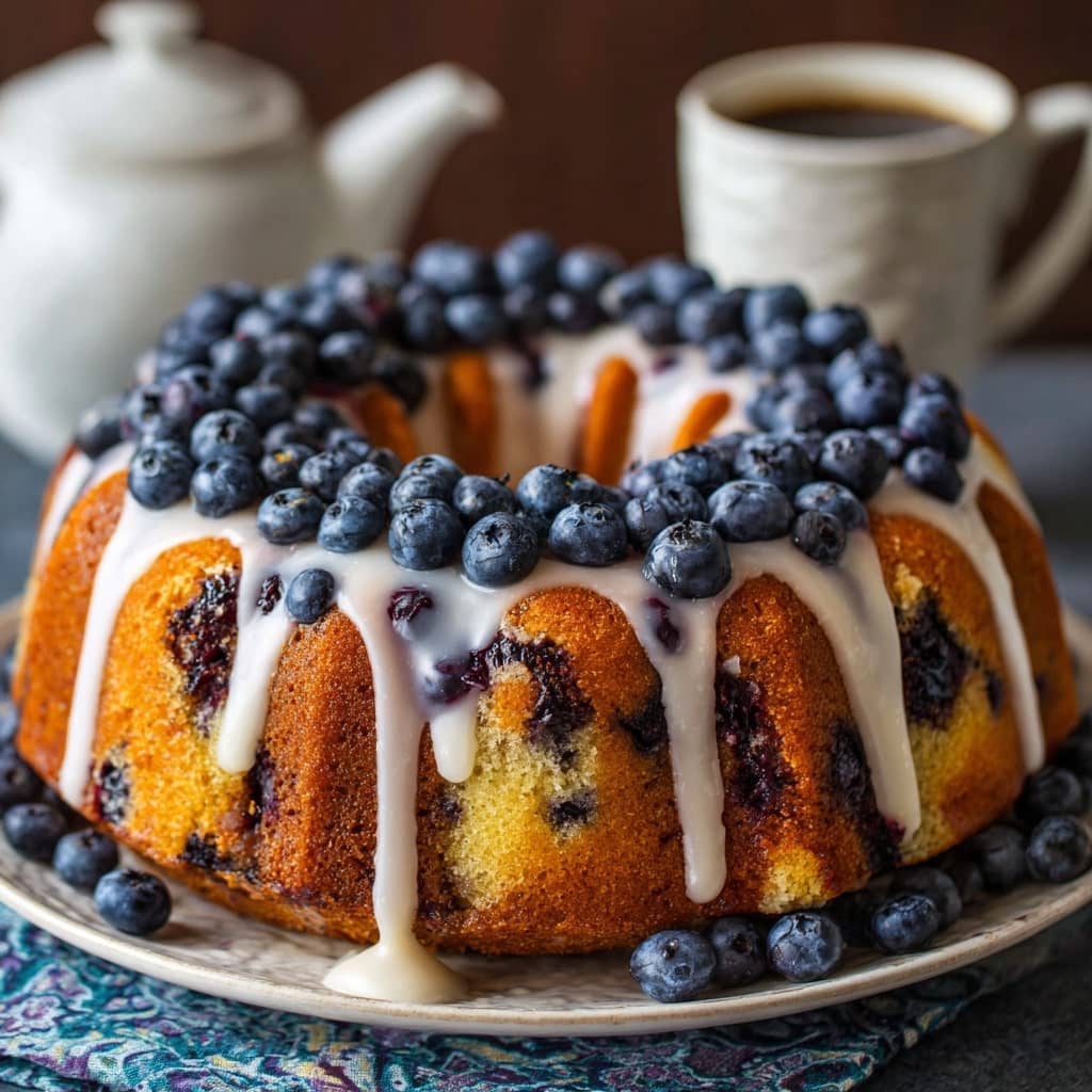 Old-Fashioned Blueberry Cake with Homemade Glaze