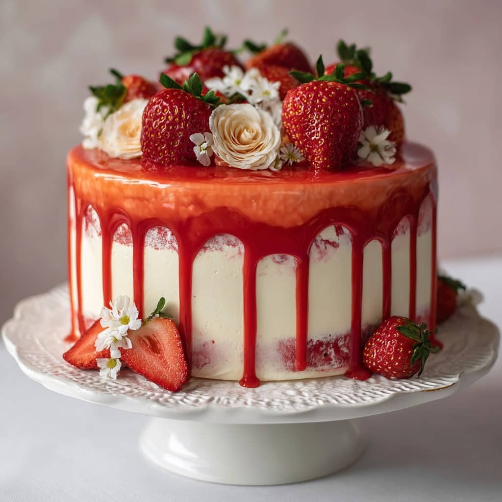 Strawberry Frosted Cake