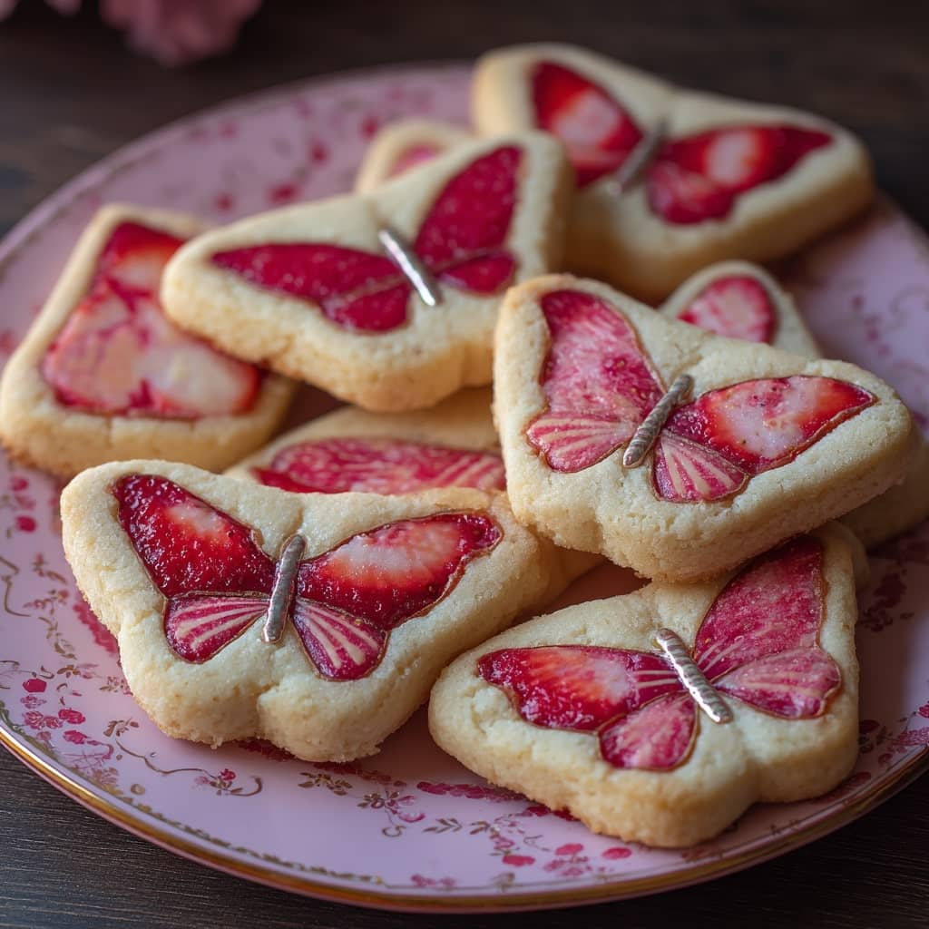 Strawberry Shortbread Cookies Recipe with a Butterly Twist