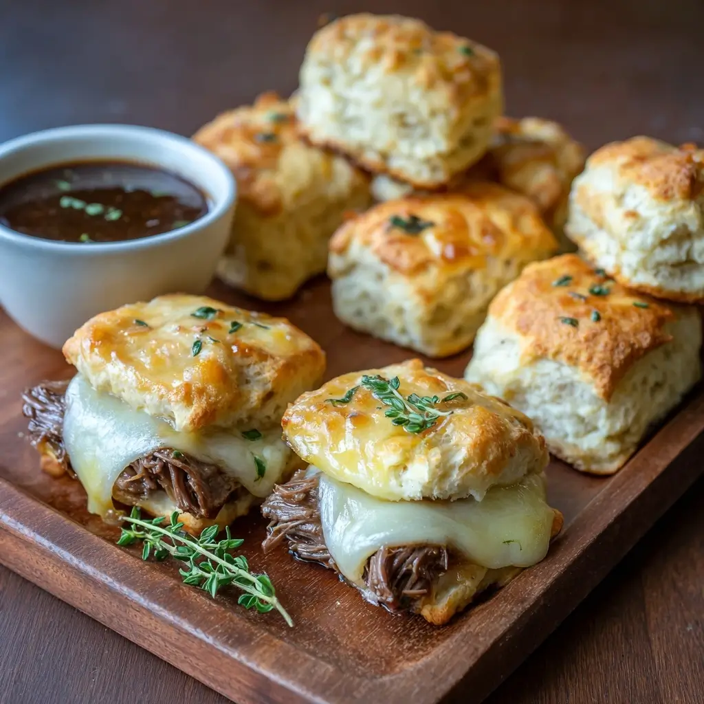 Baked French Dip Biscuits