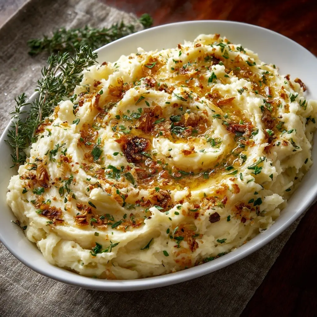 Brown Butter Garlic & Herb Mashed Potatoes
