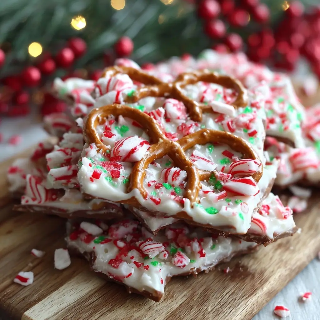 Candy Cane Pretzel Bark