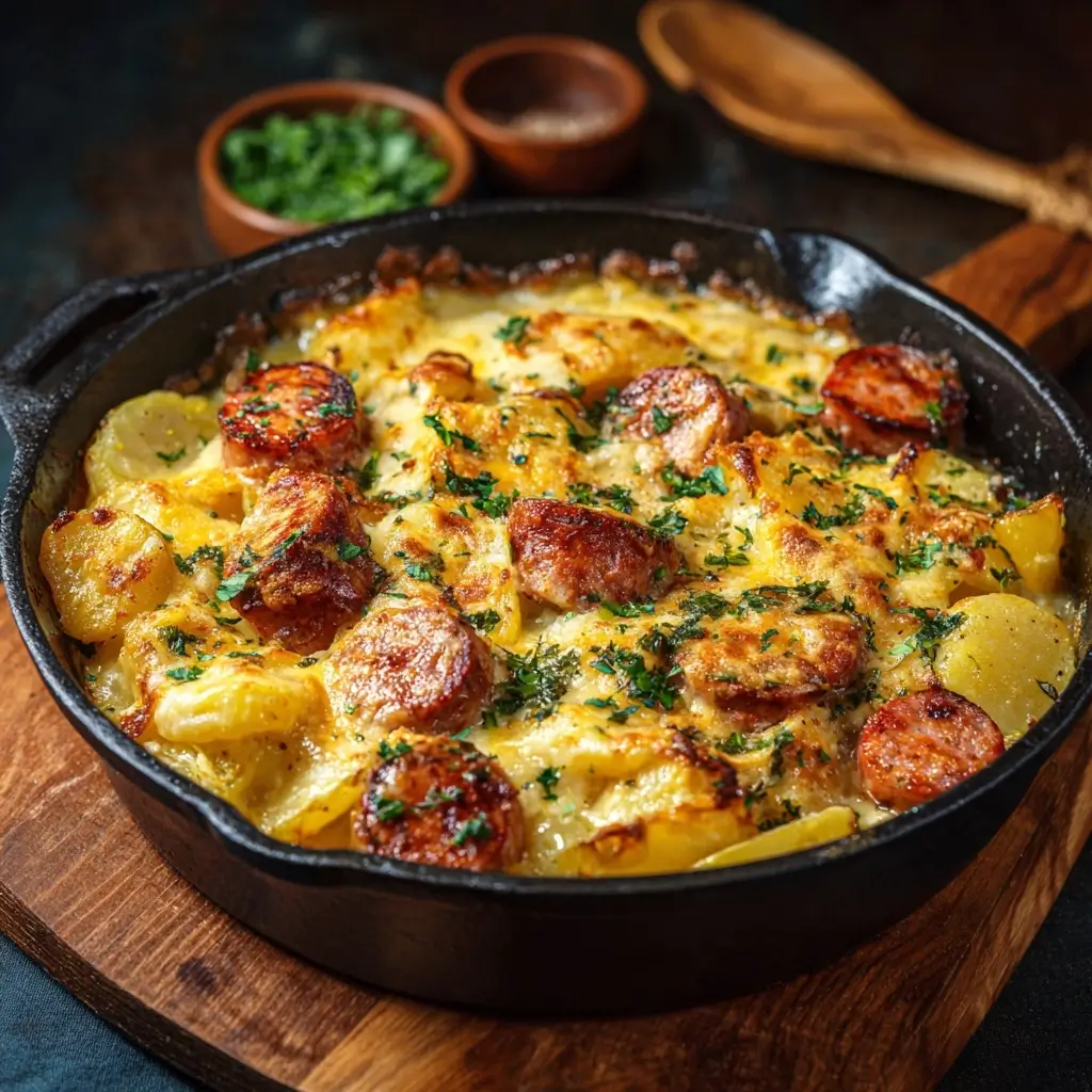 Cheese, Potato & Smoked Sausage Casserole