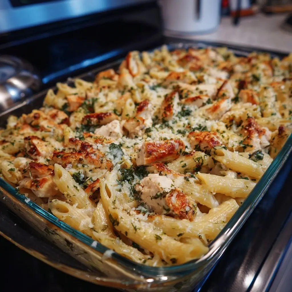 Chicken Caesar Pasta Casserole