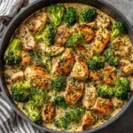 Creamy Garlic Chicken and Broccoli Skillet