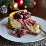 Holiday Cheesecake with Cranberry Swirl