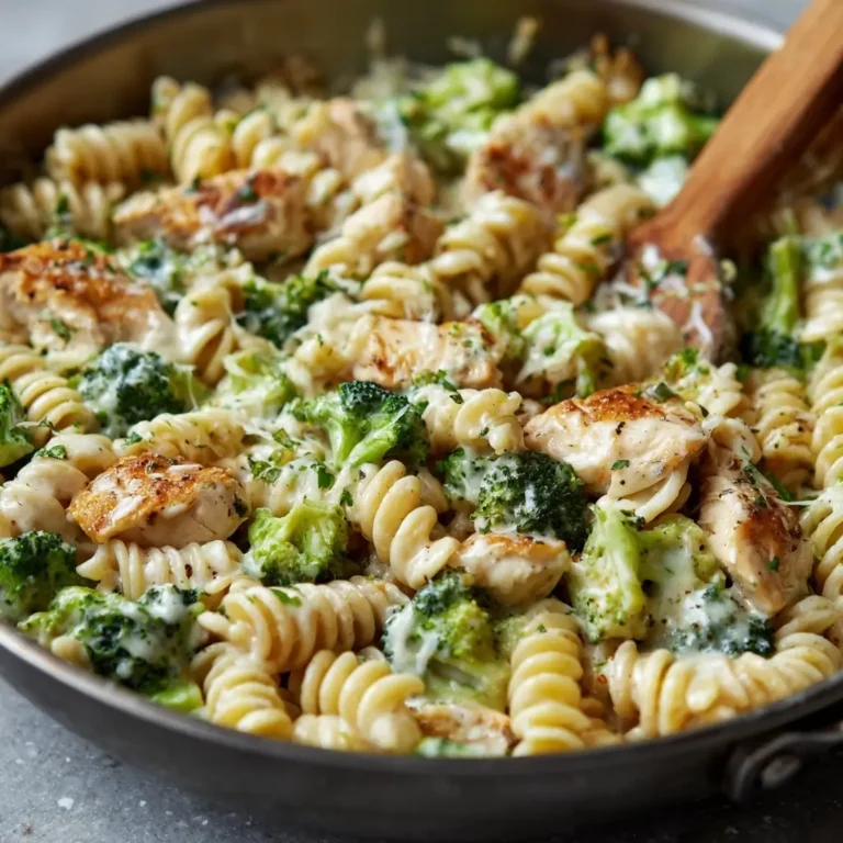 One-Pan Chicken and Broccoli Alfredo Pasta