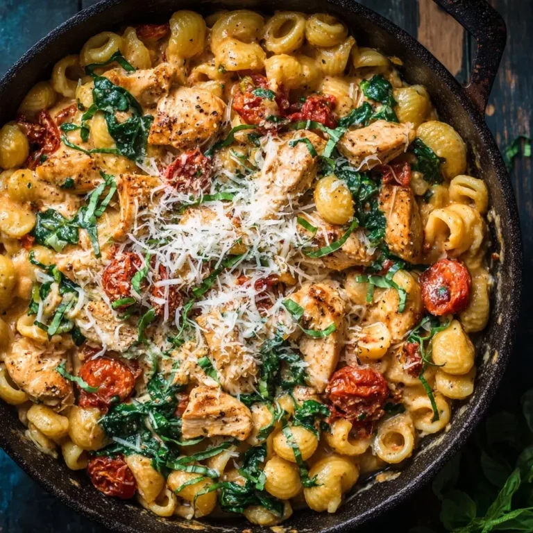 One pot Tuscan Chicken Pasta