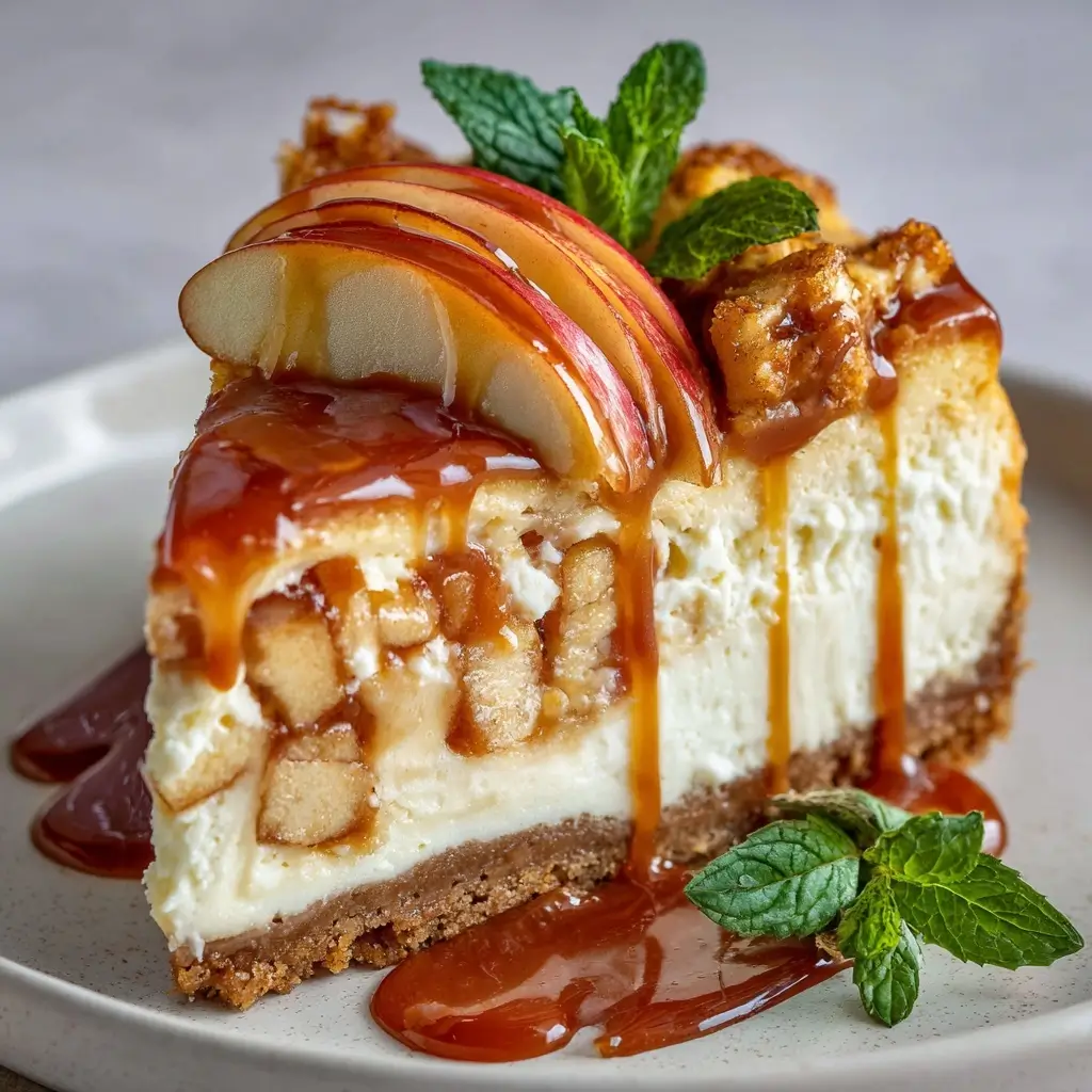 Salted Caramel Apple Pie Cheesecake