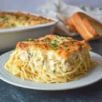 Spaghetti Alfredo Bake