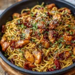 Sticky Garlic Chicken Noodles