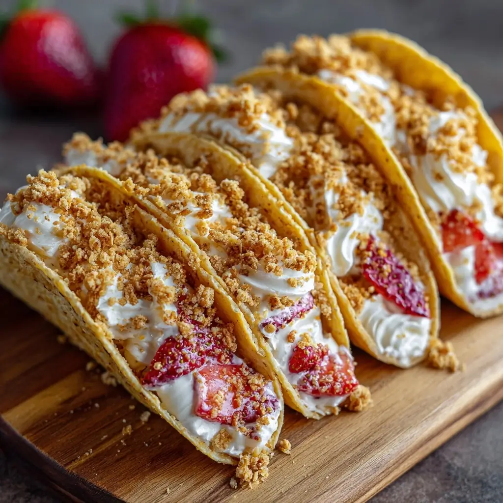 Strawberry Crunch Cheesecake Tacos