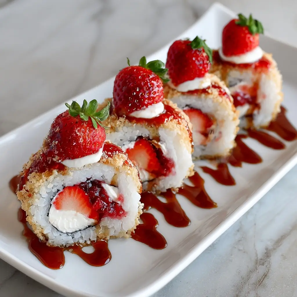 Strawberry Shortcake Sushi Rolls