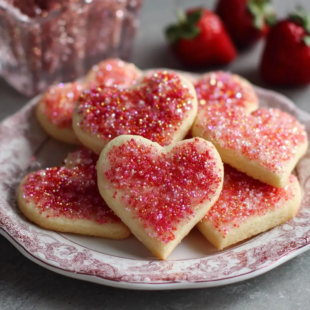 Strawberry Sugar Cookies with Sparkling Strawberry Sugar