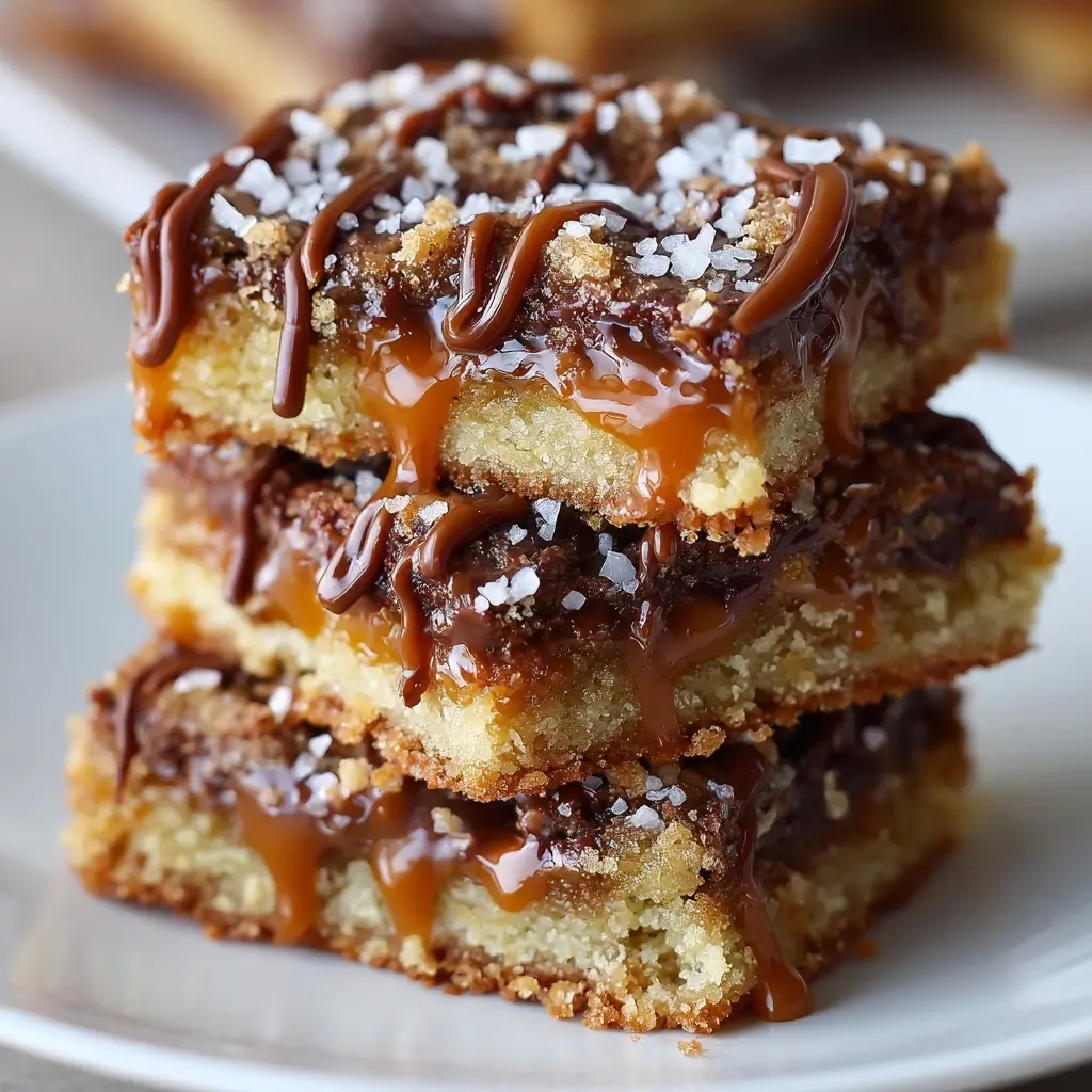 Thick & Chewy Salted Caramel Cookie Bars