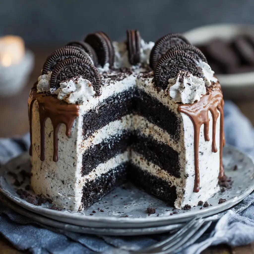 Ultimate Oreo Layer Cake with Cookies & Cream Frosting