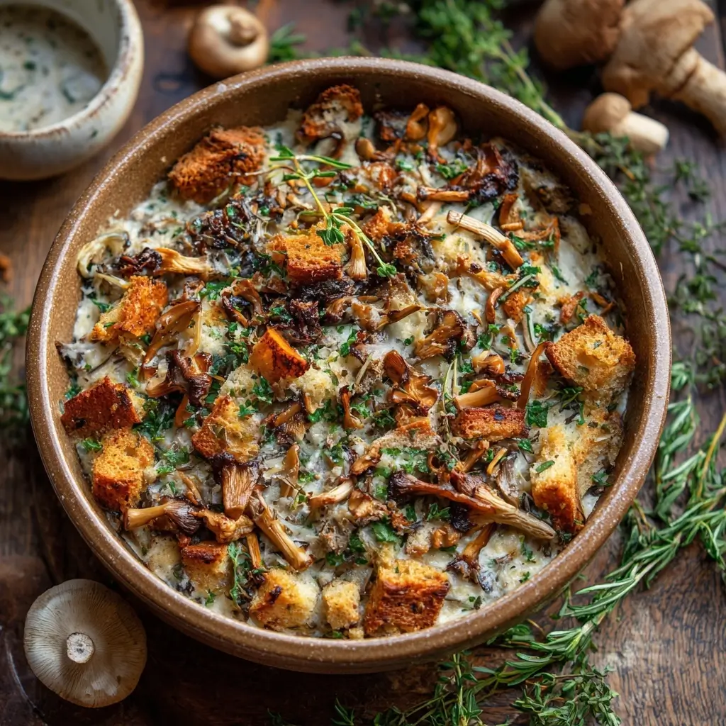 Vegetarian Wild Mushroom Sourdough Dressing