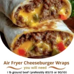 Air Fryer Cheeseburger Wraps Recipe
