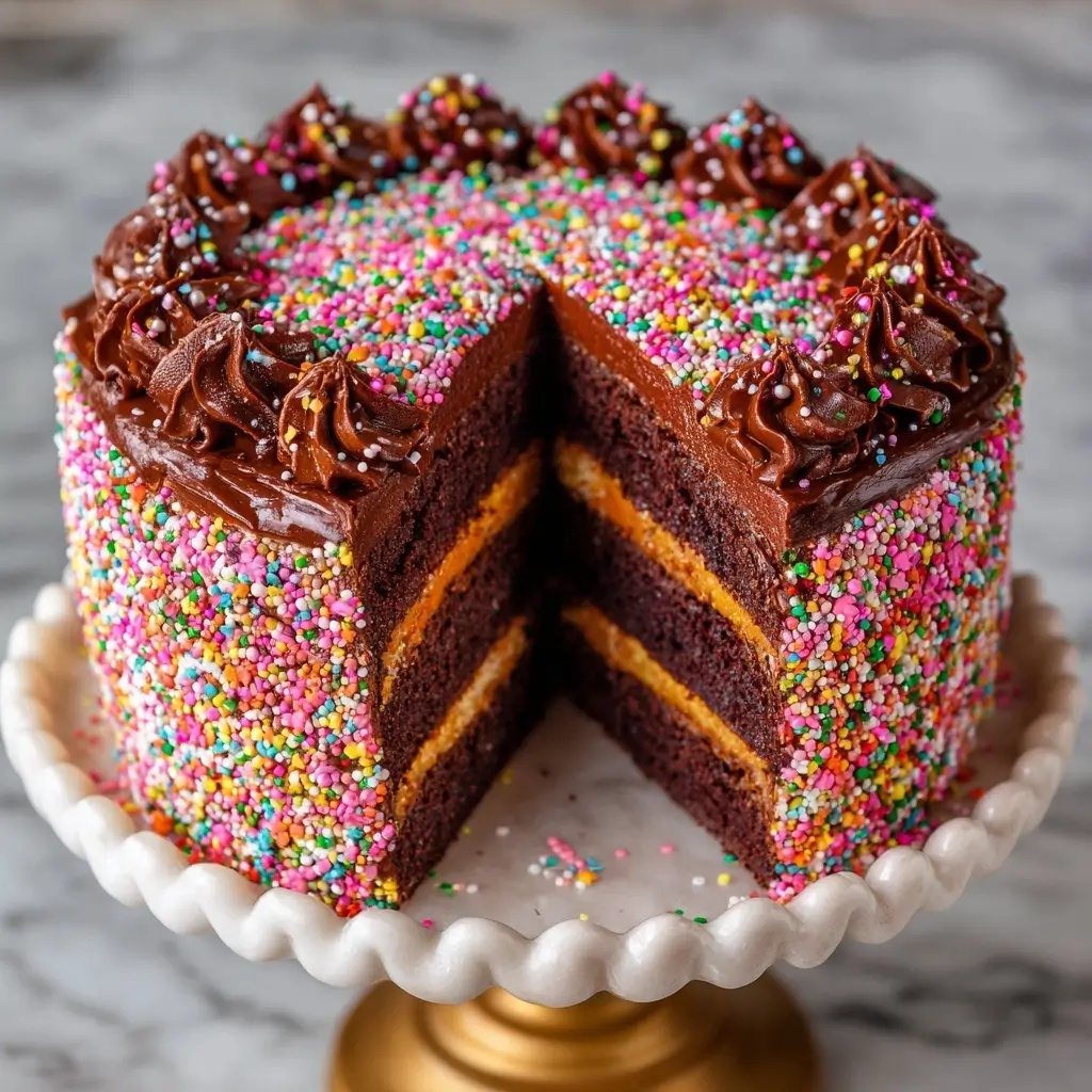 Birthday Sprinkle Chocolate Layer Cake