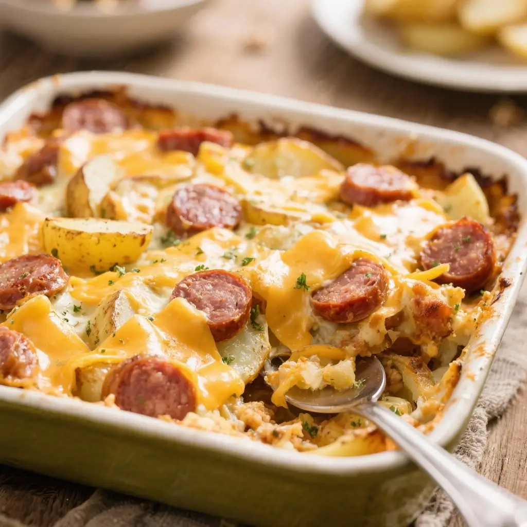 Cheese, Potato & Smoked Sausage Casserole